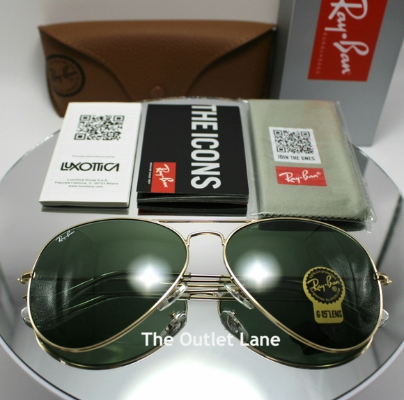 Model Display Ray-Ban Aviator Green G15 Lens RB3025 Classic - Picture 14 of 16
